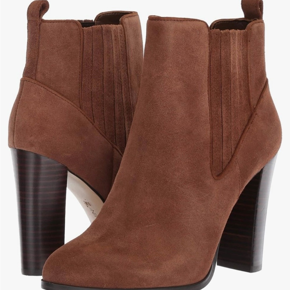 Nine West Tan Suede Ankle Booties